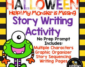 No Prep Halloween Story Writing Activity *ENGLISH AND SPANISH*