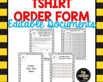 Editable T-shirt Order Form