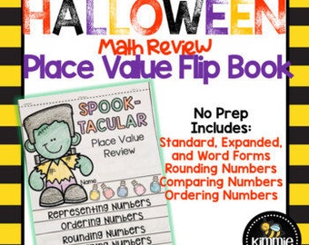 October Halloween Place Value Review Flipbook