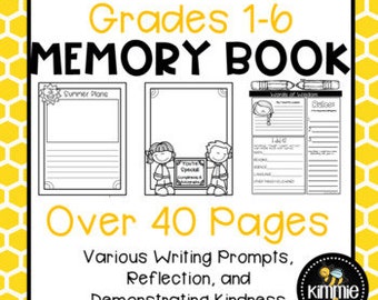 End of Year Coloring Page Cover Memory Book Activity
