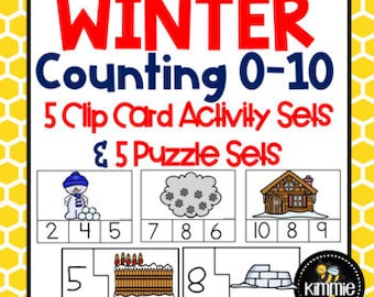 Kindergarten Math Winter Numbers Counting 0-10 Center