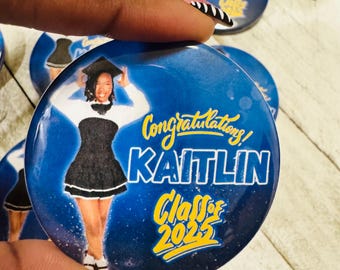 Custom Photo Graduation Pin Pinback Button 2.25 inch