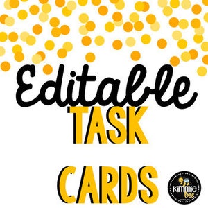 Editable Task Card Set Template with Student Answer Sheet
