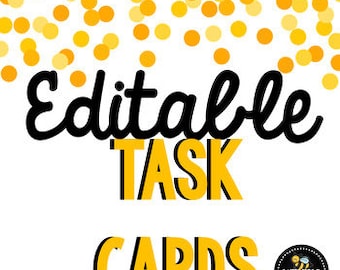 Editable Task Card Set Template with Student Answer Sheet