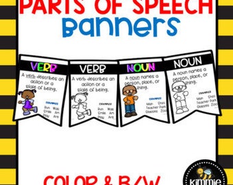 Language Arts ELA Parts of Speech Banner Flags Posters