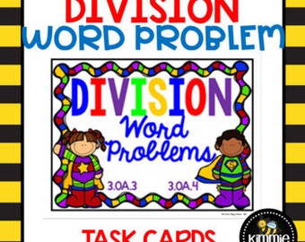 Division Word Problem Task Card Set