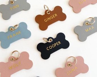 Personalised pet bone keyring/keychain - gift / PU leather/dog cat tag /brown/pink/black/blue/grey/ lightweight/custom/personalized/ durable