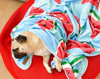 Watermelon Fleece Blanket – Large / Dog / Cat / Throw / Super Soft / Plush / Handmade / Watermelon Print / Winter / Cuddly / Blanket Gift