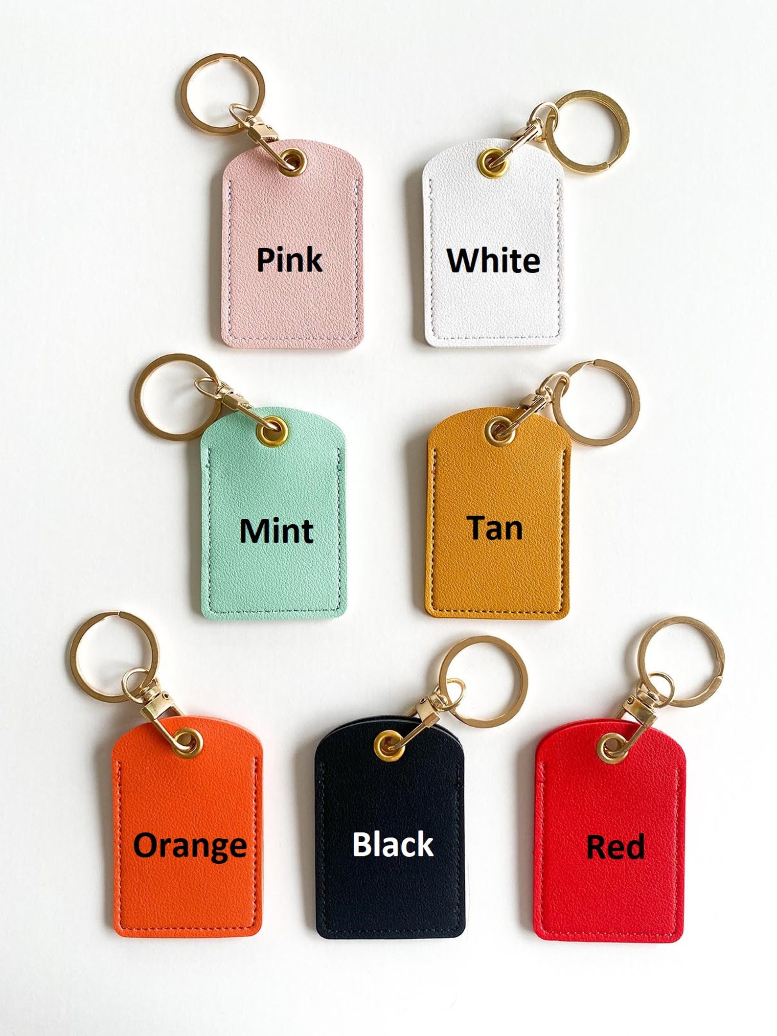 Square Keyring Personalised Keyring/keychain - Square/ Gift / PU Leather/ Rectangle ...