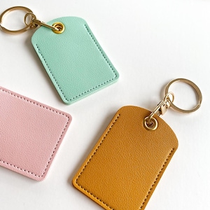 Personalised Keyring/keychain - Square/ Gift / PU Leather/ Rectangle ...