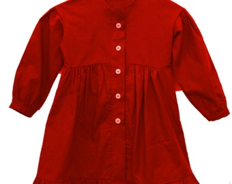 Apron kindergarten girl long sleeves cotton