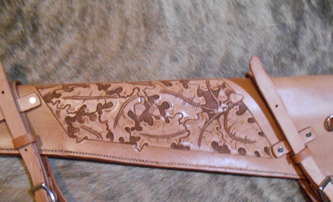 New Custom Leather Saddle Scabbard. Handmade in the USA by Etsy
