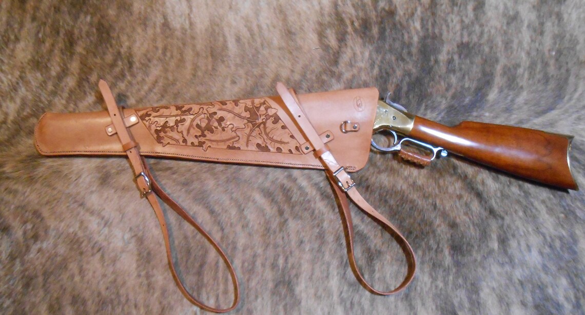 New Custom Leather Saddle Scabbard. Handmade in the USA by Etsy