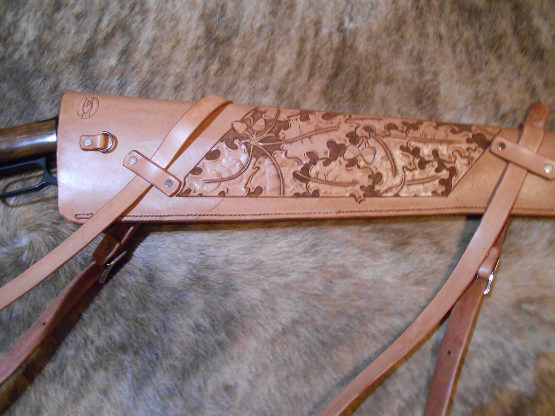New Custom Leather Saddle Scabbard. Handmade in the USA by Etsy