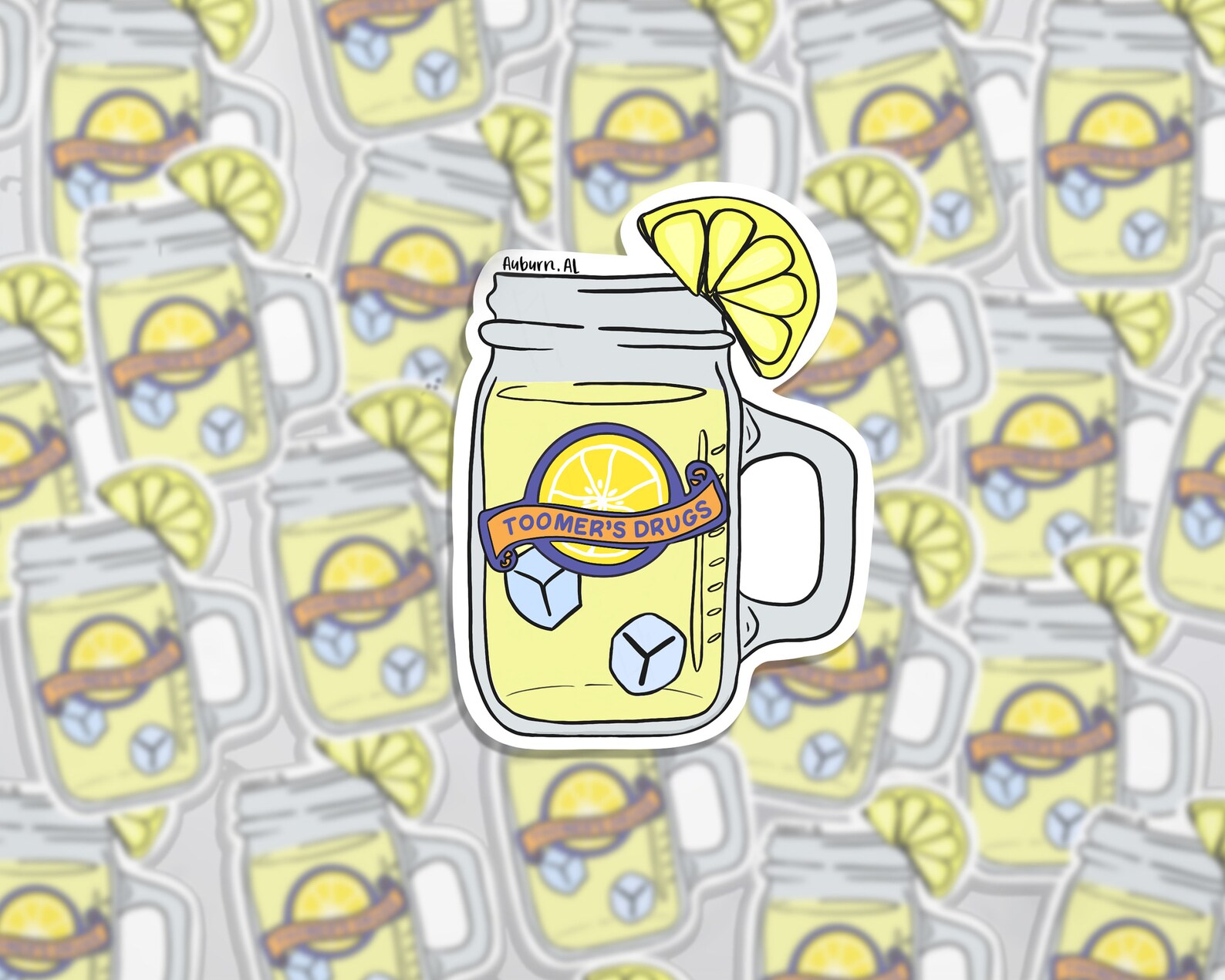 Toomer's Lemonade 2.5in x 3in Auburn University Vinyl Etsy