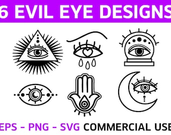 Evil Eye SVG | Evil Eye Bundle | Hamsa | Turkish Eye | svg png eps | Commercial Use | Evil Eye for Cricut | Digital File