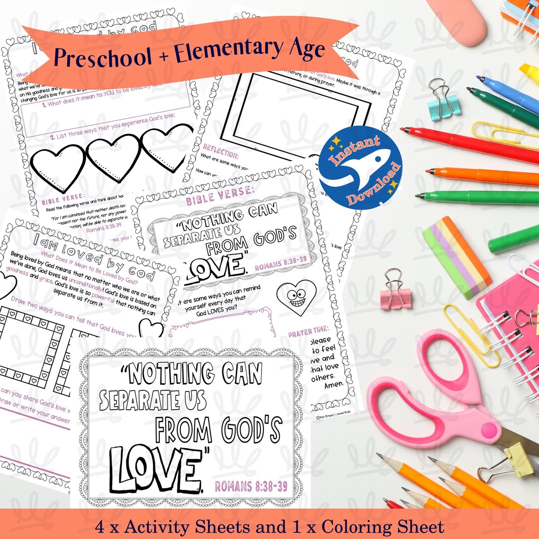 I Am Loved by God Printable Activity Set, Christian Preschool ...