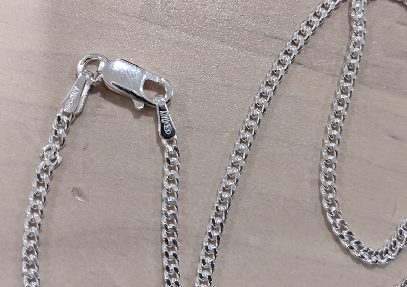 Australian seller stock MaDE IN ITALY 925 sterling silver 2mm wide Curb chain 40cm to 100cm or 16inches to 40inches unisex necklace image 5