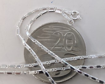 040 Stock de vendedor australiano - HECHO EN ITALIA Cadena estilo Heshe de plata esterlina 925 de 40 cm a 60 cm o de 16 pulgadas a 24 pulgadas Collar unisex para niños