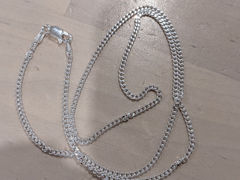 Australian seller stock MaDE IN ITALY 925 sterling silver 2mm wide Curb chain 40cm to 100cm or 16inches to 40inches unisex necklace image 2