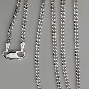 Australian seller stock MaDE IN ITALY 925 sterling silver 2mm wide Curb chain 40cm to 100cm or 16inches to 40inches unisex necklace image 7