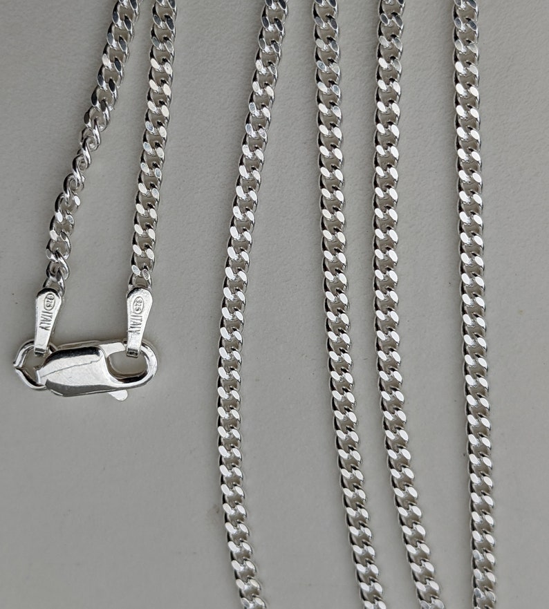 Australian seller stock MaDE IN ITALY 925 sterling silver 2mm wide Curb chain 40cm to 100cm or 16inches to 40inches unisex necklace image 7
