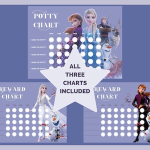 3 Frozen Charts | Frozen Belohnungstabelle | Frozen Aufgabentabelle | Töpfchentabelle | Elsa | Toilettentraining