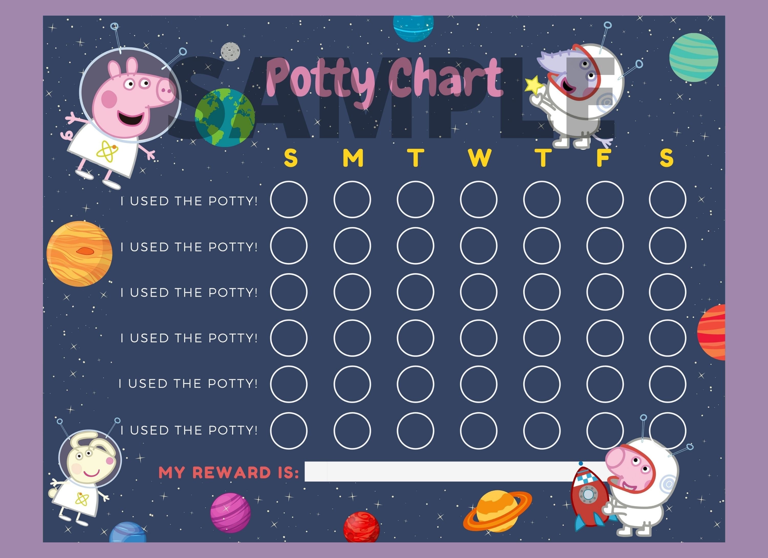 Potty Training Chart // Toilet Training Sticker Chart // Toddler Reward Potty Training Chart // Toilet Training Sticker Chart // Toddler Reward