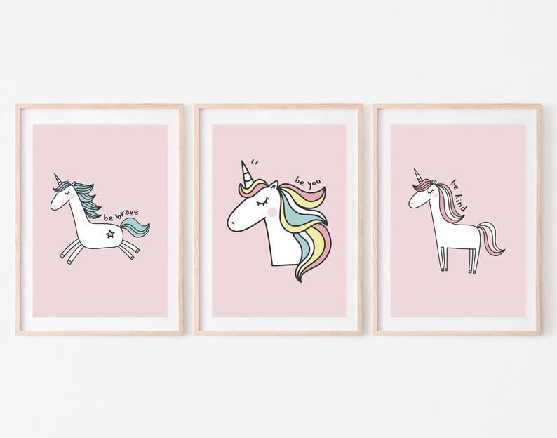 Unicorn Wall DecorUnicorn Wall PrintsDigital ArtKids Room Wall DecorBaby Room Wall ArtPink Room DecorPlay Room DecorGirls Room