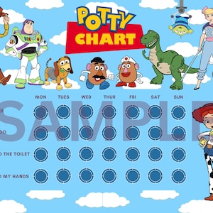 Gráfico de Toy Story | Gráfico de recompensas de Toy Story | Gráfico de treinamento potty para crianças | Gráfico de adesivos