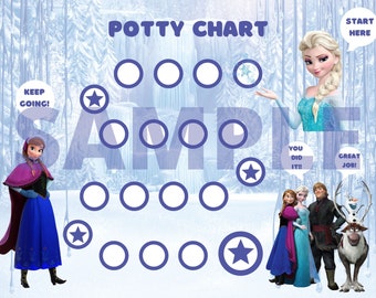 Frozen Potty Training Chart | Kids Reward Chart (PDF Digital File)