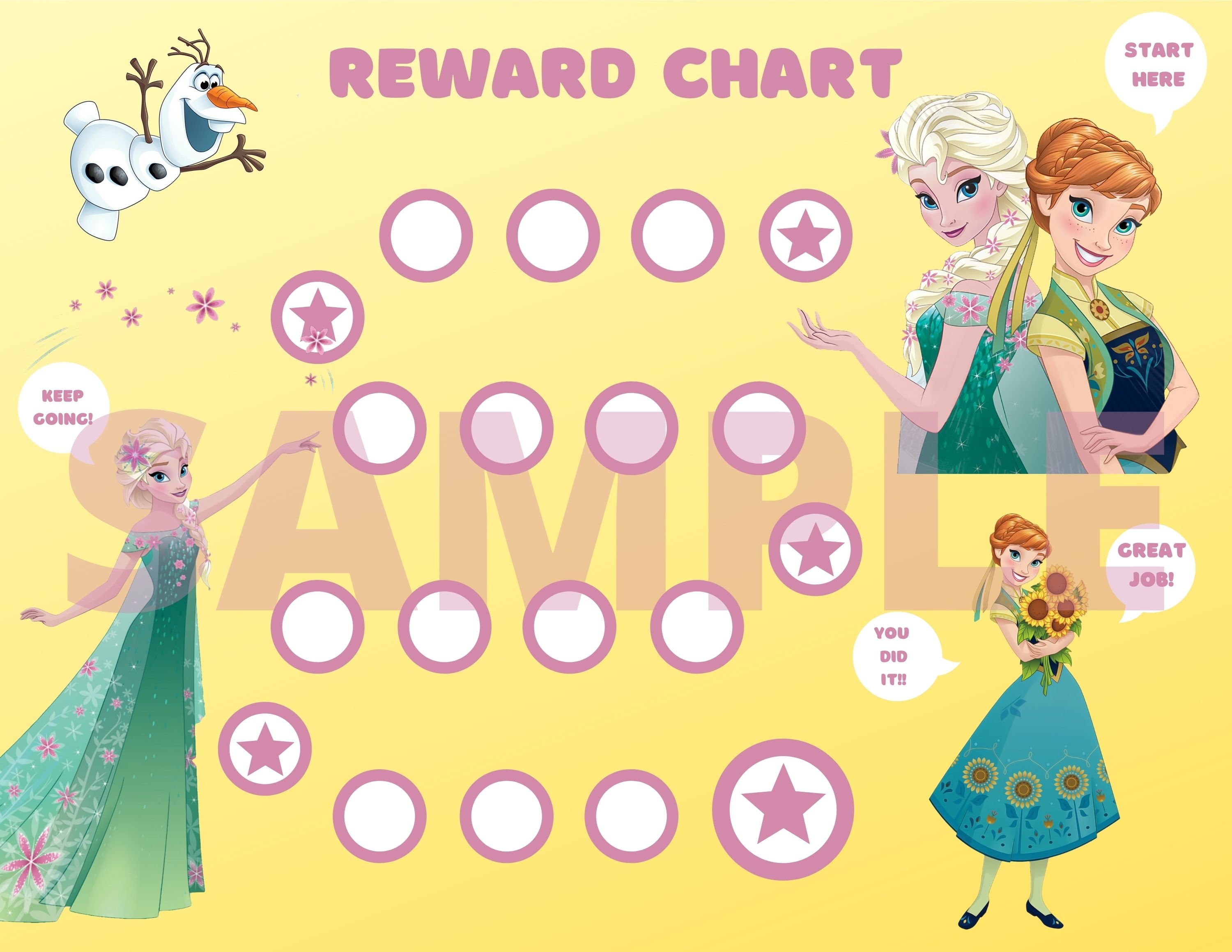 Frozen Potty Chart Frozen Reward Chart Frozen Task Chart Spring Fever