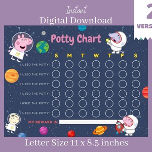 Potty Training Chart // Toilet Training Sticker Chart // Toddler Reward Chart