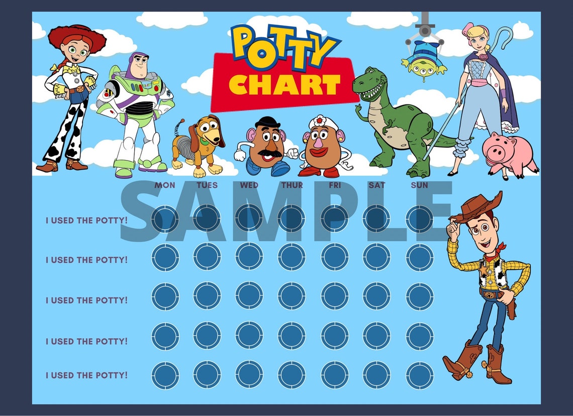 Toy Story Chart | Toy Story Reward Chart | Toddler Potty Training Chart | Sticker Chart - Etsy