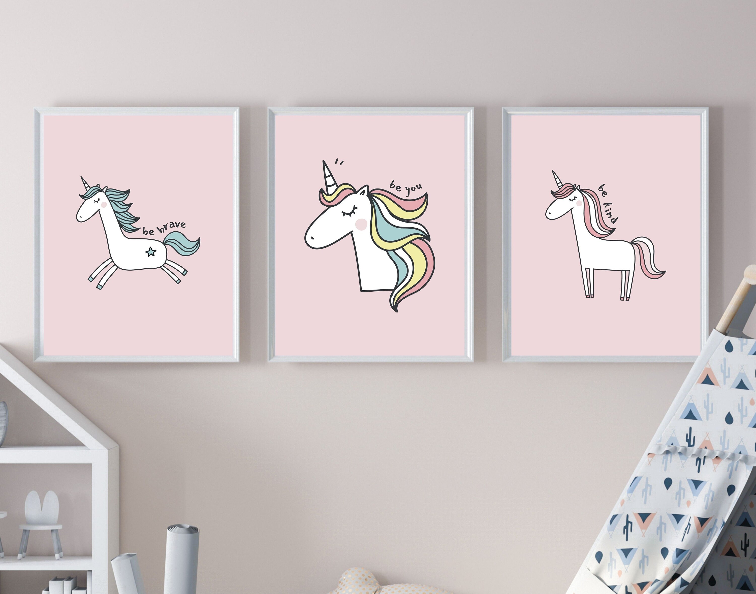 Unicorn Wall Decor//Unicorn Wall Prints//Digital Art//Kids Etsy