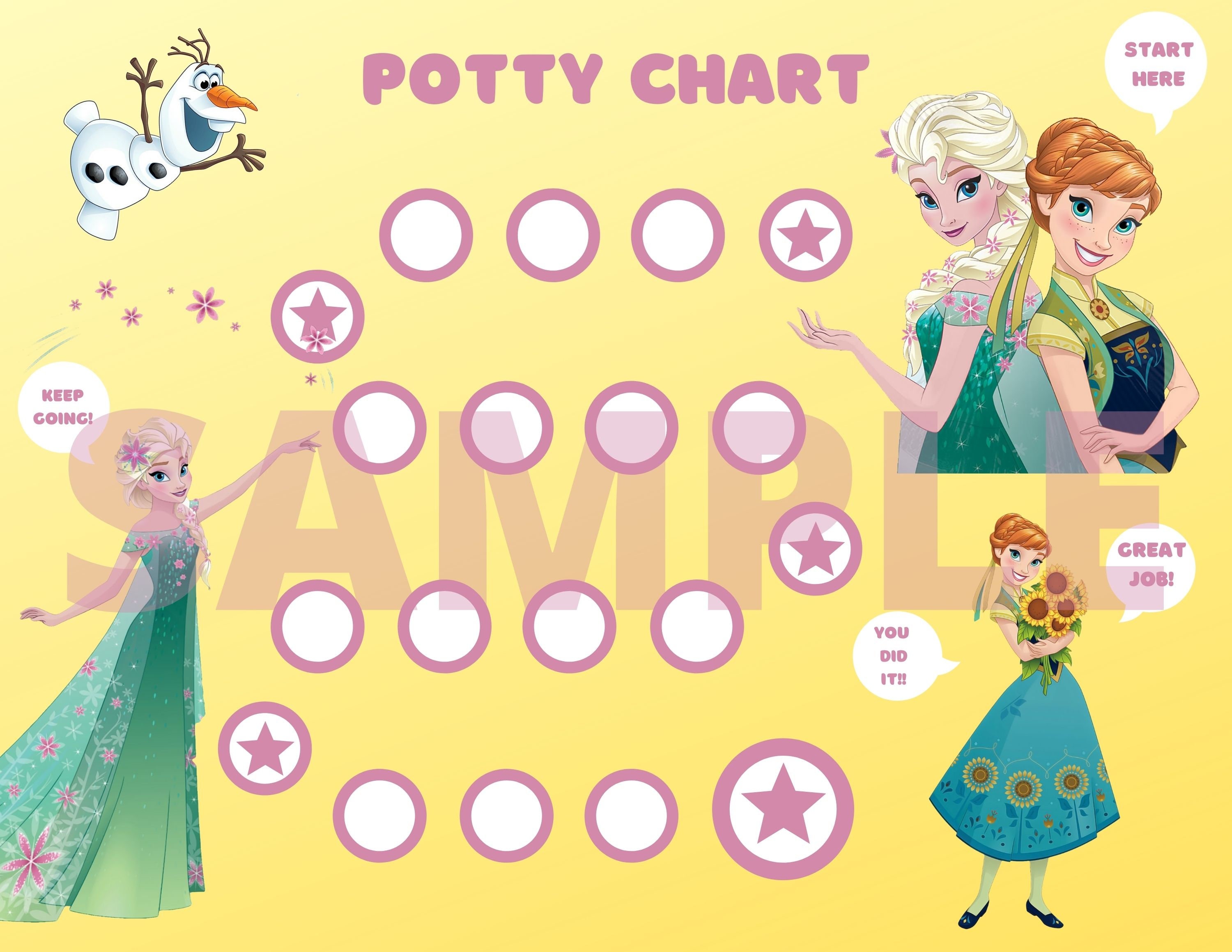 Frozen Potty Chart Frozen Reward Chart Frozen Task Chart Spring