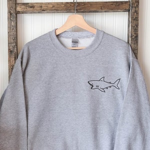 Funny Shark Pocket Sweatshirt, Cute Shark Sweatshirt, Little Shark Sweatshirt, Graphic T-Shirt, Cute Shark Shirt for Gift, Funny Sweater