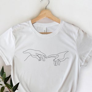 The Creation of Adam Shirt, Creation of Adam, Aesthetic Shirt, Renaissance, Minimalist Shirt, Art Shirt, Graphic Tee, Hand of God Shirt