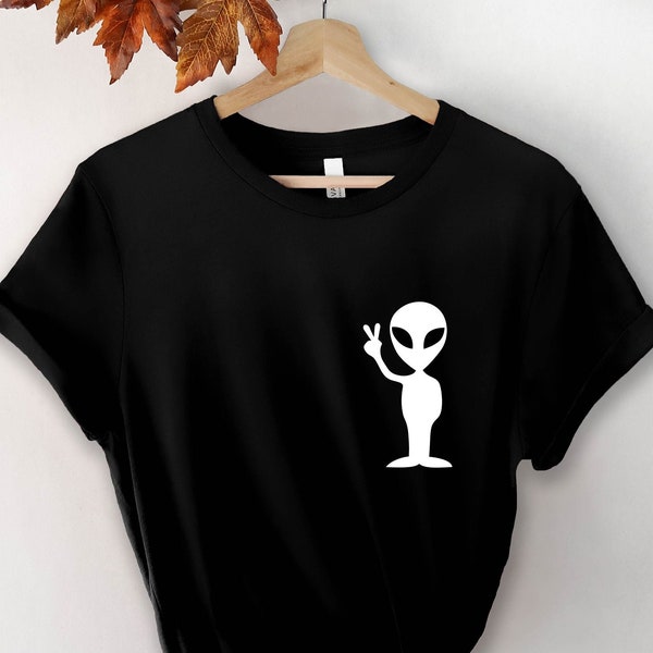 Alien Head, Alien Tshirt, Alien Shirt, Ufo Shirt, Alien Tee Shirts, Black Unisex Shirt, Space Shirt, Science Shirt, Pocket Tshirt