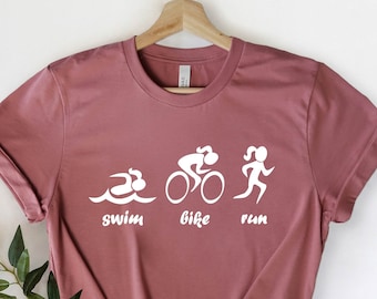 Triathlon Shirt, Swim Bike Run Shirt, Triathlon Gift, Race Shirt, Running Shirt, Swimming Shirt, Biking Shirt, Tri Shirt, Sports Shirts