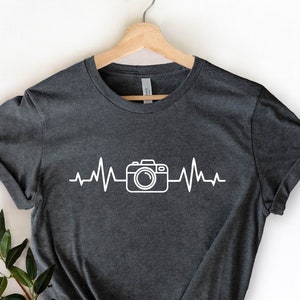 Camera Heartbeat Shirt, Gift for Photographer, Photographer Shirt, Camera Shirt, Photographer Gift, Photographer T-Shirts, Heartbeat Tee