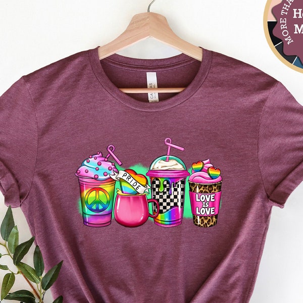 LGBTQ Coffee Cups Shirt, Funny Gay Shirt, Gay Pride Shirt, Gay T-Shirt, LGBT Pride Shirt, Pride Gay Shirt, Be Kind Shirt, Pride Month Shirts