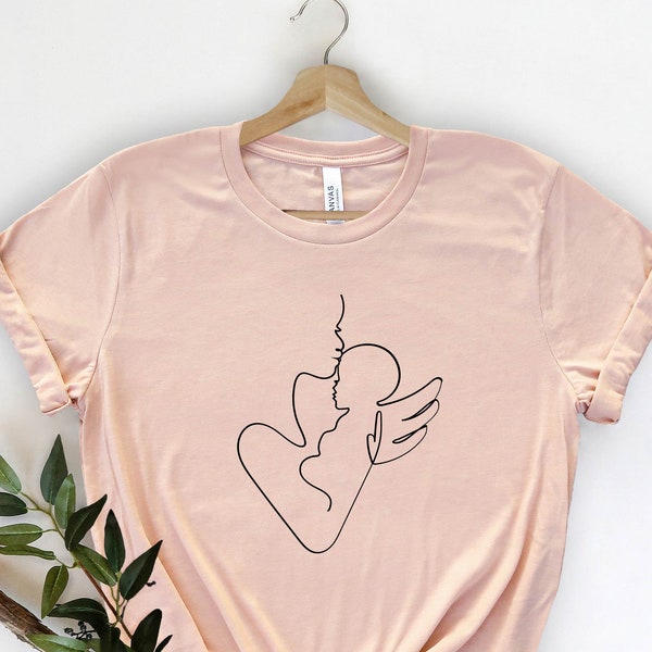 Mother and Angel Shirt, Mom and Baby Shirt, Mother's Day Shirts, Gift for Mom, Best Mom Ever, Cute Mom Shirt, Gift for Wife, Angel Mom Shirt