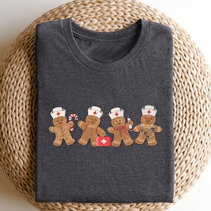 Christmas Gingerbread Nurse Shirt, Nurse Christmas T-Shirt, Christmas Nurse Team Gifts, Nurse Crew Shirts, Nurse Gift, Gingerbread Nurse Tee