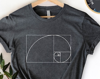 Fibonacci Spiral Shirt, Spiral Shirt, Fibonacci T-Shirt, Fibonacci Science Math Shirt, Golden Ratio Shirt, Math Gift, Math Lover Shirt