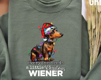 Sweat teckel de Noël : pull de vacances pour chien Weiner
