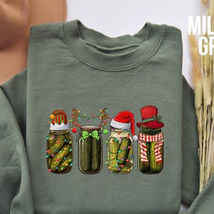 Retro Canned Pickles Christmas Sweatshirt: Funny Pickle Lover Gift