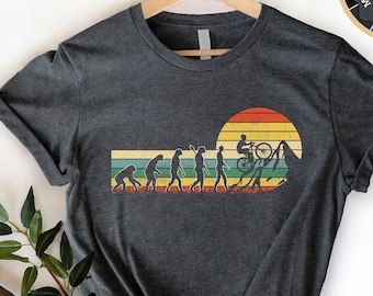 Mountain Biker Evolution T-Shirt: Cyclist Gift