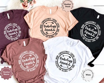Camisa del equipo de radiología, camisa de radiología, camiseta de radiología, camiseta de radioterapia, camisa del equipo de radiología, camisas del equipo de enfermeras, regalos de enfermera