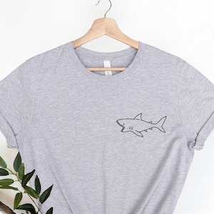 Funny Shark Pocket Shirt, Cute Shark Shirt, Little Shark Shirt, Graphic T-Shirt, Cute Shark Shirt for Gift, Funny Shark Shirt, Pocket Shirt